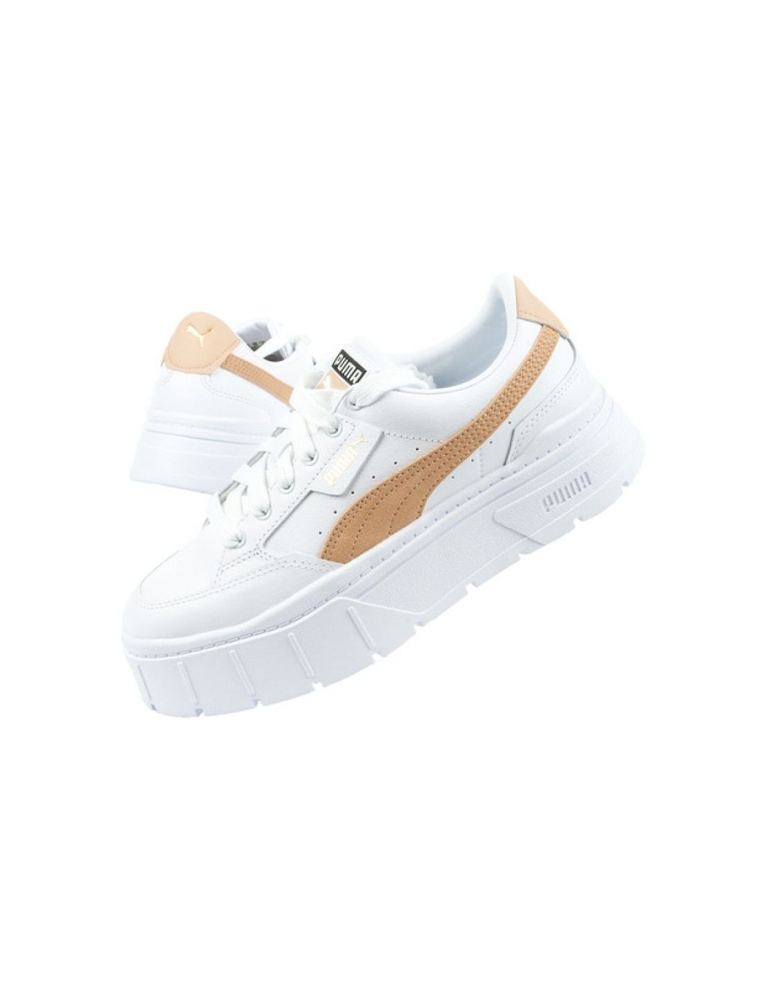 Puma Mayze Stack Γυναικεία Flatforms Sneakers Λευκά 384363-0236