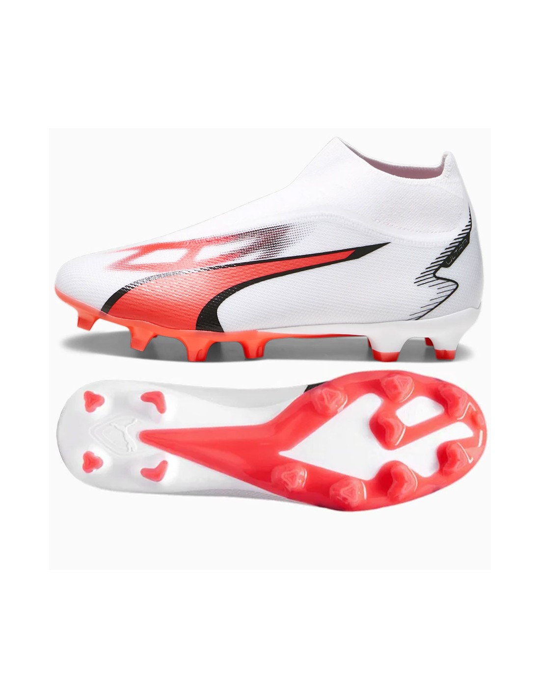 Puma Ultra Match+ Ll FG/AG 107511-01 Ψηλά Ποδοσφαιρικά Παπούτσια με Τάπες Λευκά39